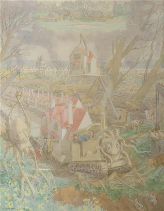 Francis Donkin Bedford (1864-1954) The building of the suburbs 64 x 48cm
